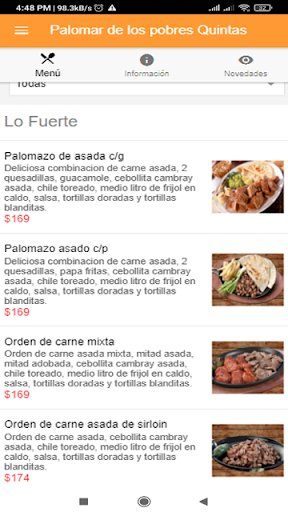 Android application Palomar de los pobres screenshort
