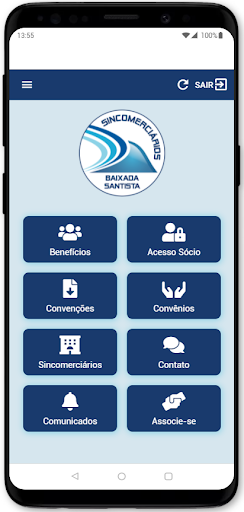 Android application SINCOMERCIÁRIOS SANTOS screenshort