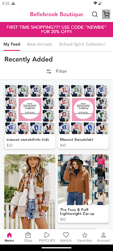 Android application Bellebrook Boutique screenshort