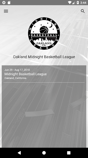 Android application Oakland Midnight League screenshort