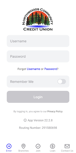 Android application Northwoods Community CU screenshort