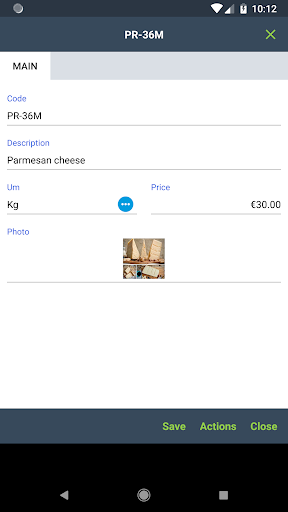 Order Manager - PocketSell Screen 2