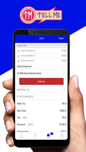 Tell Me - Online Food Delivery Screen 3