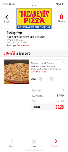 Screenshot of Breadeaux Pizza