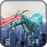 Flying robot goat  -  super hero laser eye 3d attack icon