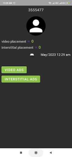 Unity Ads Testing Screen 3