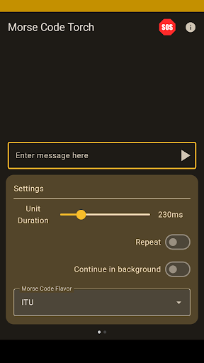 Android application Morse Code Torch screenshort