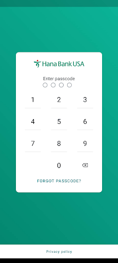 Android application Hana Bank USA screenshort
