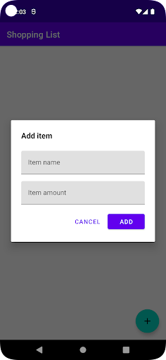 Shopping List Screen 2