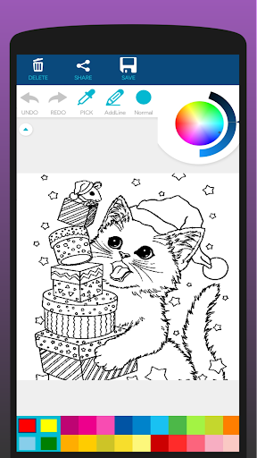 Kawaii Cat Coloring Book Screen 3