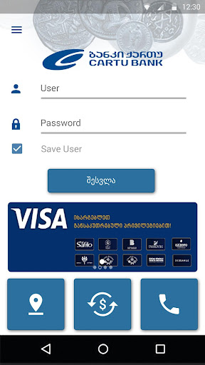 Android application Cartu Bank Mobile screenshort
