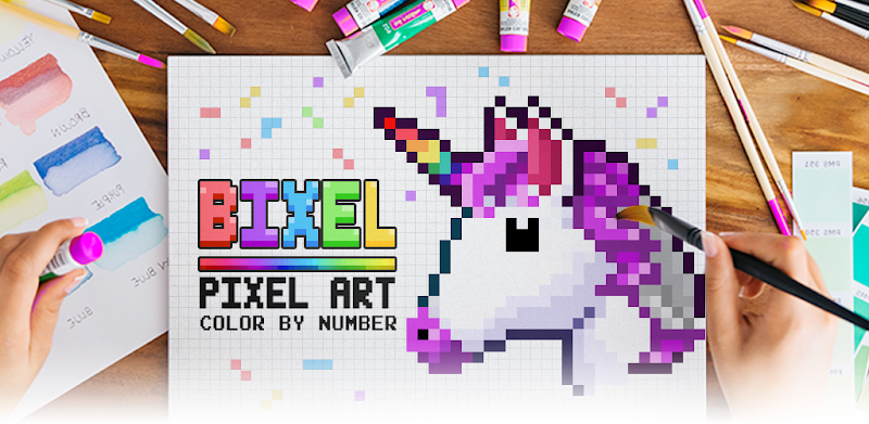 Bixel:  Paint by Number Coloring Book