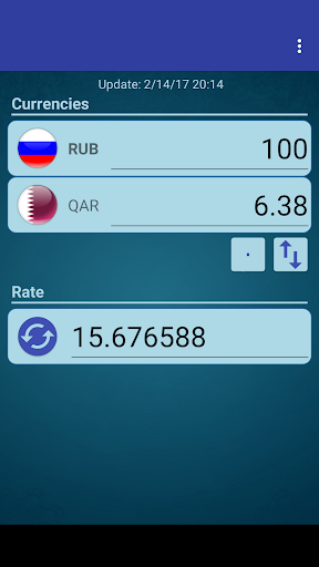 Android application Russian Ruble x Qatari Rial screenshort