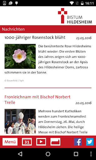 Android application Bistum Hildesheim screenshort