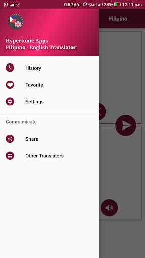 Filipino - English Translator Screen 3