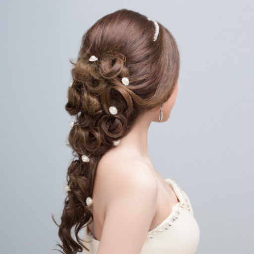Girls hairstyle step by step logo