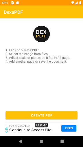 Android application DexaPDF Image to PDF screenshort