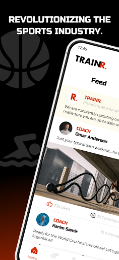 Android application TRAINR. screenshort