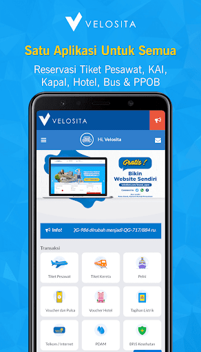 Android application VELOSITA - Tiket Pesawat, KAI, screenshort
