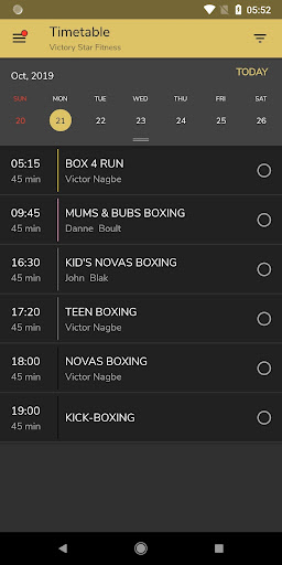 Android application Victory Star Fitness screenshort