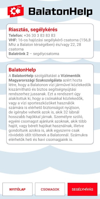 Google Play BalatonHelp app