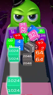 Fusão de 2048: jogo 3D Cube