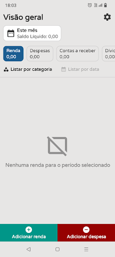 Visualização do aplicativo
