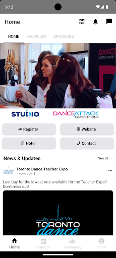 Android application Toronto Dance Teacher Expo screenshort
