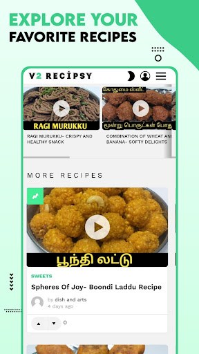 Android application V2 Recipsy - Tamil food recipe screenshort