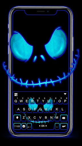 Android application Neon Creepy Face Keyboard Back screenshort