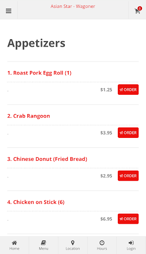 Asian Star Wagoner Ordering Screen 2