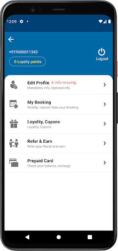 Android application Adishakti Travels screenshort