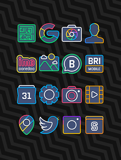 Garis Dark - Lines Icon Pack Screen 3