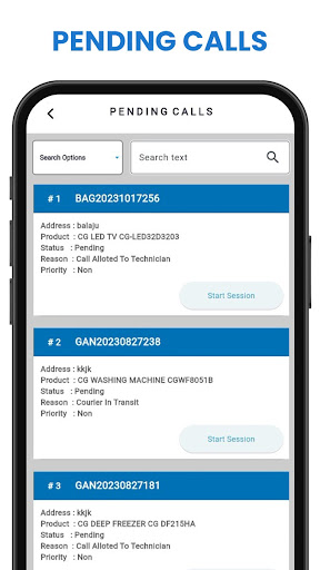 Android application ccms engineer screenshort