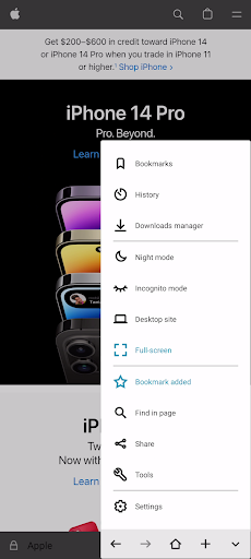 Android application Blink browser screenshort