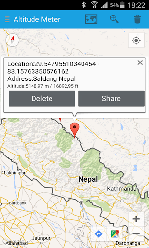 Android application Altitude Meter screenshort