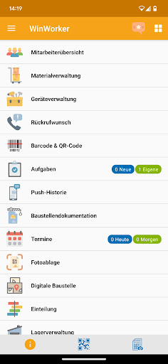 Android application WinWorker screenshort