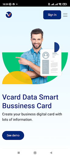 Android application Vcard Data screenshort