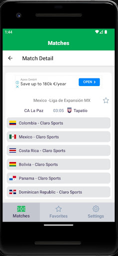 FotTV - Live Football TV Guide Screen 3