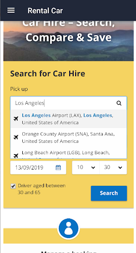 Rental Car Screen 2