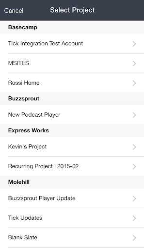 Tick (Time & Budget Tracking) Screen 2