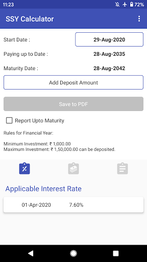 Investment Tracker - PPF, EMI Screen 3