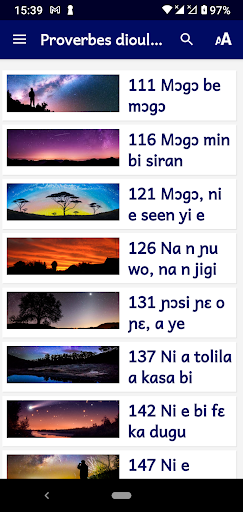 Android application Proverbes dioula vol2 screenshort