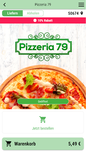Android application Pizzeria 79 screenshort