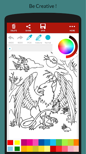 Fantasy Creature Coloring Book Screen 2