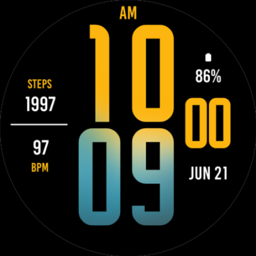 Digital Yellow XL Watch Face Logo