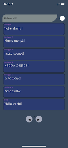 Unicode text Styles (fonts) Screen 3