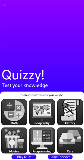 Android application Quizzy - Flutter showcase GDSC screenshort