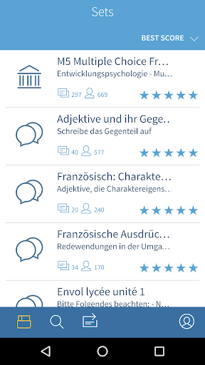 Android application card2brain flashcards screenshort