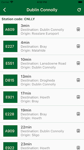 Realtime Irish Railways Screen 2